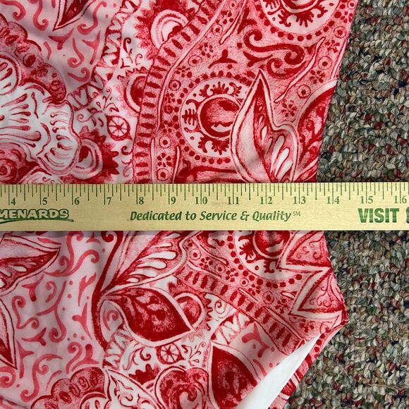 Mara Hoffman Reese NWT Pink Red Paisley Rashguard One Piece Swimsuit Size M - Picture 14 of 15